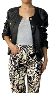 Chaqueta Cuero Negro