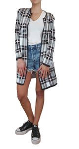 Cardiga Check Blanco y Negro