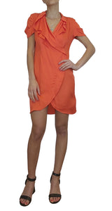 Vestido Seda Volantes Naranjo