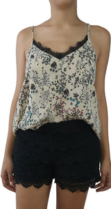 Blusa Lencero Floral Beige