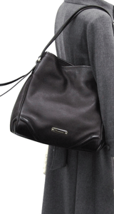Burberry Leather Shoulder Bag Dark Brown