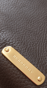 Burberry Leather Shoulder Bag Dark Brown
