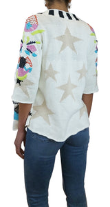 Cardigan Estrellas Bordado Beige