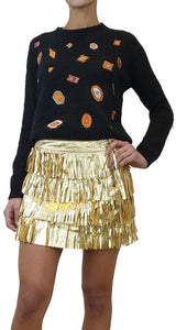 Sweater Lana Negro Bordado