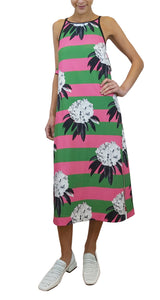 Vestido Rayas Rosado y Verde