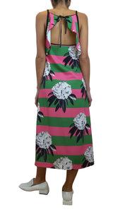 Vestido Rayas Rosado y Verde