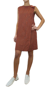 Vestido Líneas Negro y Terracota