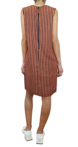 Vestido Líneas Negro y Terracota
