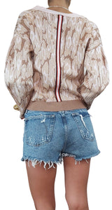 Cardigan Animal Print Rosa Camel