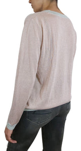 Sweater Rosado Fibras Metalizadas