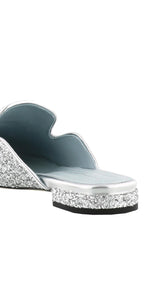 Glitter Argento Mules