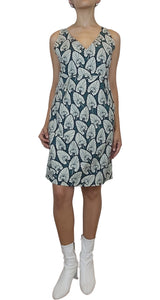 Vestido sin mangas Verde estampado