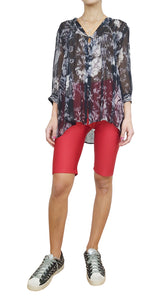 Blusa Seda Alforzas Negro