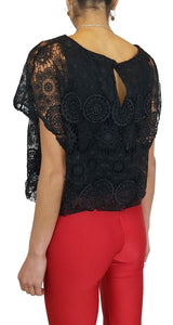 Blusa Macramé Negro