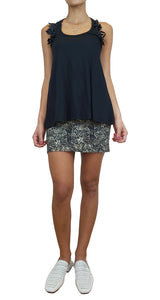 Polera Sin Mangas Cintas Negra