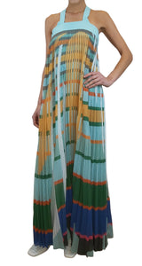 Maxi Vestido Plisados Multicolor