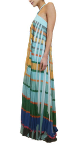 Maxi Vestido Plisados Multicolor