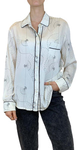 Camisa Blanca Abanicos de Seda