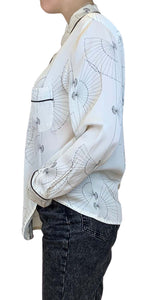 Camisa Blanca Abanicos de Seda
