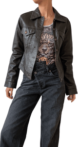 Chaqueta Cuero Café