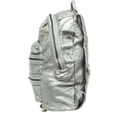 Mochila Kali Símil Cuero Plateado