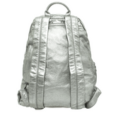 Mochila Kali Símil Cuero Plateado