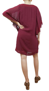 Mini Vestido Rojo Bordado