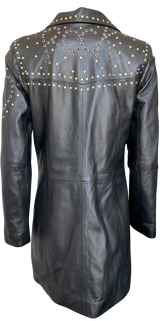 Blazer largo de cuero. (5203480739975)