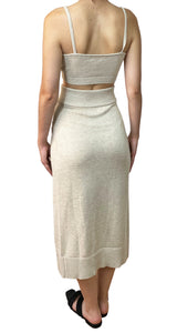 Conjunto Beige Falda Crop Top