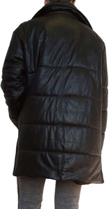 Parca Maxi Cuero Negro