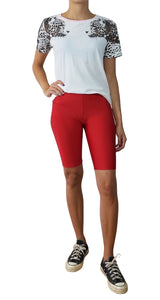 Polera Blanca Leopardos