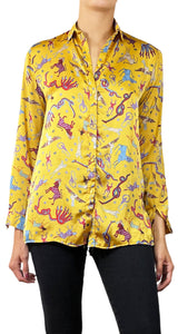 Blusa Mostaza Estampado Multicolor