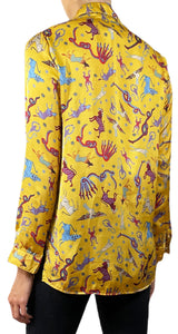 Blusa Mostaza Estampado Multicolor