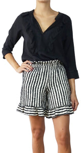 Blusa Negra Macramé