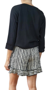 Blusa Negra Macramé