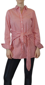 Camisa Lineas Roja con Lazo