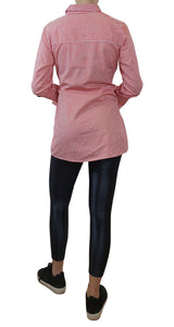 Camisa Lineas Roja con Lazo