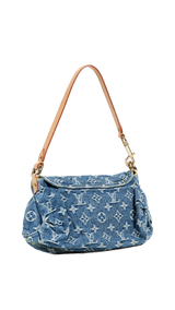Louis Vuitton "denim pleaty mini" cartera de hombro (5214084202631)