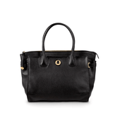 Cartera negra "rose" de cuero (5172080410759)