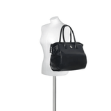 Cartera negra "rose" de cuero (5172080410759)