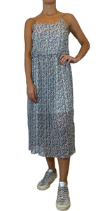 Vestido Maxi Flores Grises