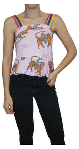 Polera Tigre Rosado Arcoiris