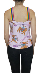 Polera Tigre Rosado Arcoiris