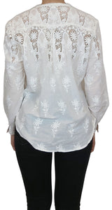 Blusa Macramé Blanca