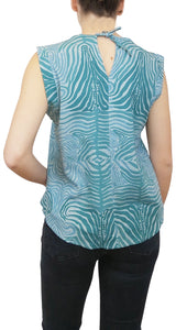 Blusa Lino Tigre Celeste