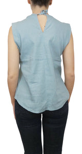 Blusa Lino Celeste