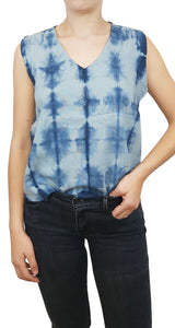 Blusa Lino Tie Dye Azul