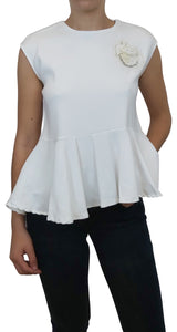 Blusa Blanca Bordado Beso