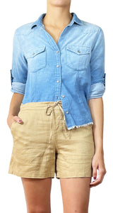 Blusa Cotelé Desflecada