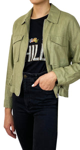 Chaqueta Verde Lino